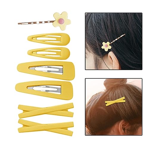Set 7 piezas pinzas para cabello flor amarilla mujer miniatura 3