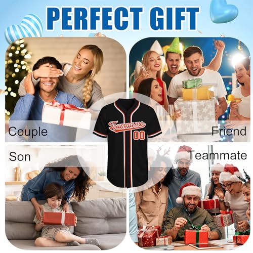 Image of Custom Baseball Jersey Personalized Stitched or Printed Name Number Baseball Shirt Sports Uniform Gifts for Men Women Youth