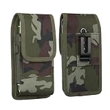 Camo Cell Phone Case Holster Pouch, Military Grade Camouflage Belt Clip Phone Holder Fit for Samsung Galaxy A16 A15 A13 A12 A55 A42 A36 A35 A25 A23, S24 FE, S20 FE, Fit for BLU G44, Bold K50, C5L MAX