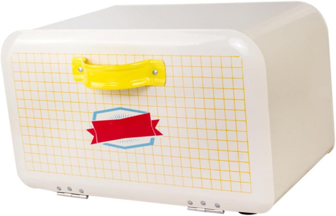 Luxshiny Galvanized Iron Bread Box Large Capacity Airtight Storage Case with Flip-top Door for Kitchen Countertop Moisture-resistant Bread Storage Organizer and Snacks Keeper