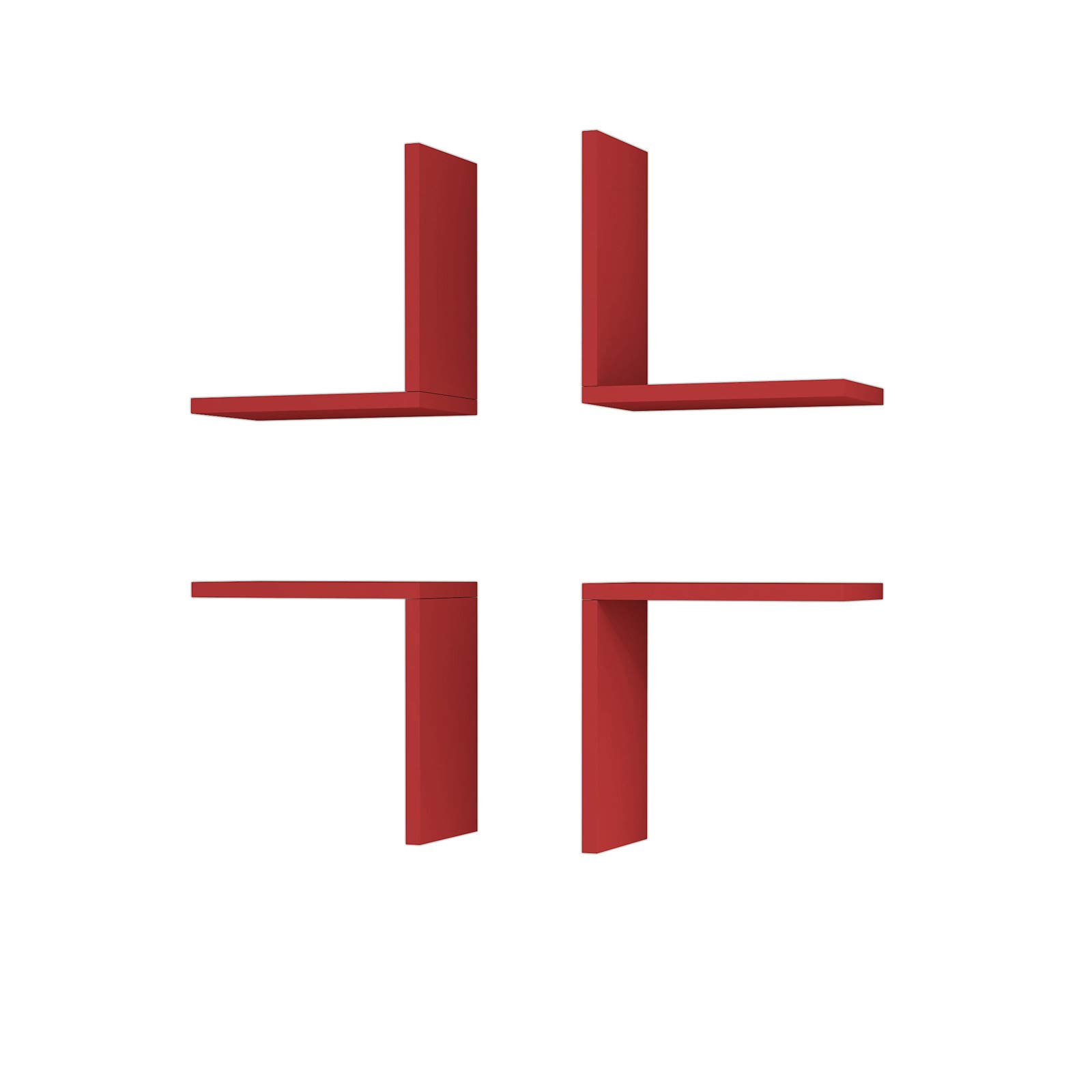 Bravo Alfa Pulse Wall Shelves, Red - 16 Cm X 30 Cm X 30 Cm