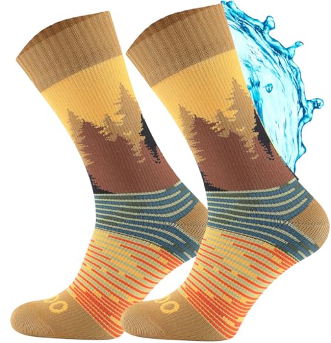 TODO Wasserdichte Socken Herren und Damen mit Mambrane. Wandersocken Wasserdichte Socken Wasserdicht Gelb Forest 40-42