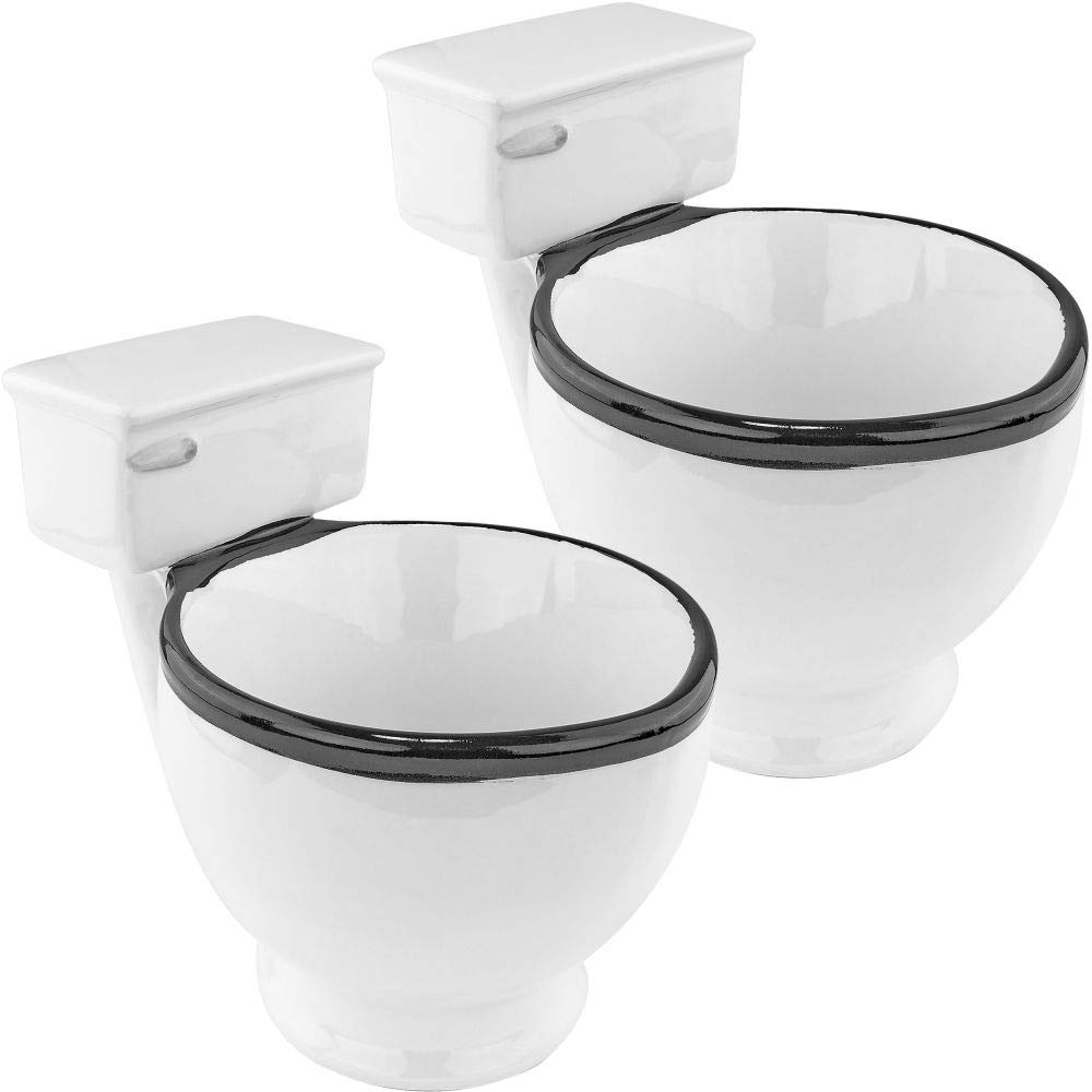 Fairly Odd NoveltiesFON-10036-2PK Ceramic Toilet Coffee Mug, 2 Pack, White