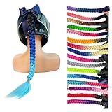 HHongJM Helmet Hair Helmet Pigtails Gradient Ramp Helmet Braids Ponytail with Suction Cup for Motorcycle Bike 1PC (Helmet NOT Included)