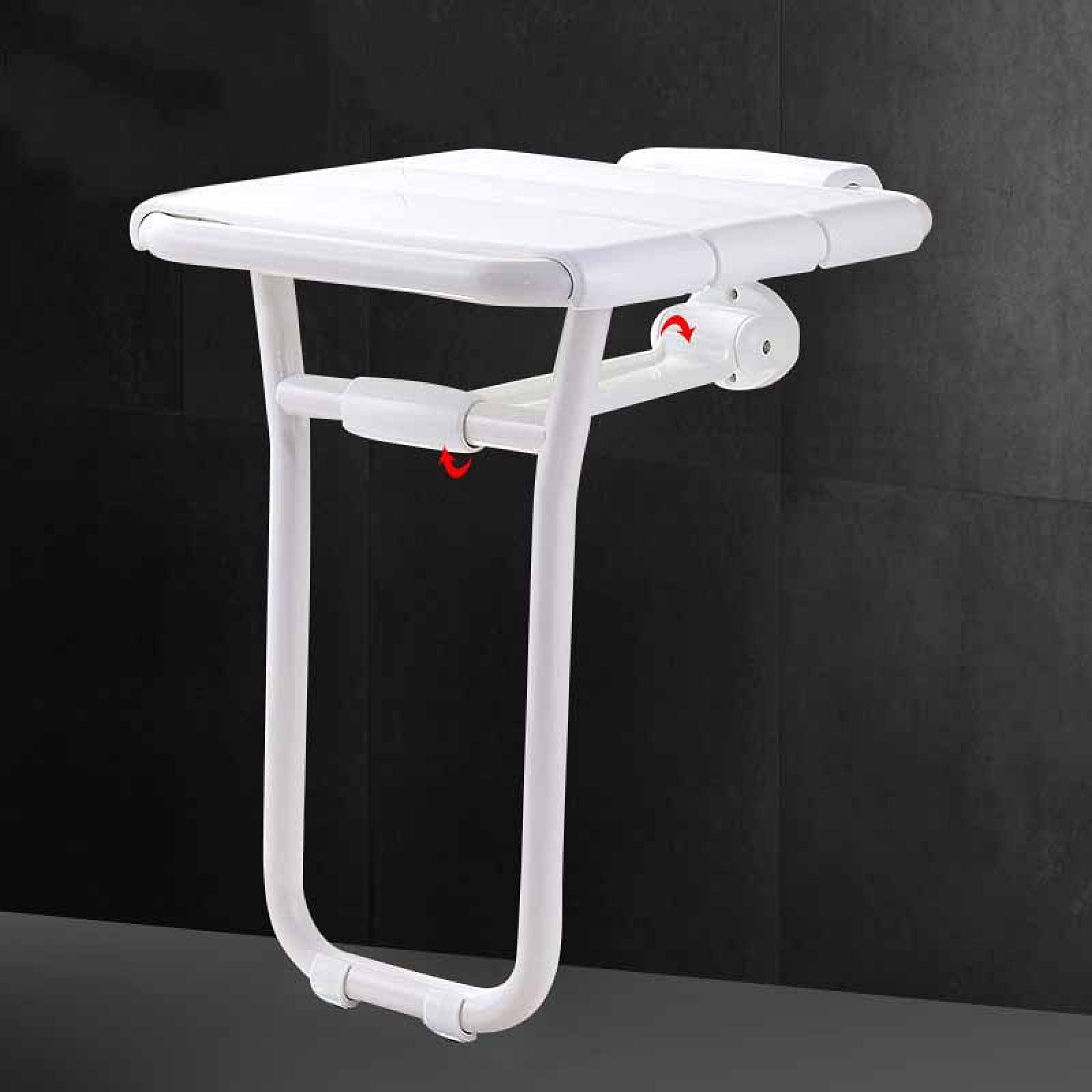 Silla de Ducha abatible Antideslizante, Asiento de Ducha soporta hasta 300 kg para Personas Mayores, Ancianos, discapacitados, lesionados,White