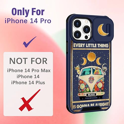 Image of Funermei (2in1 for iPhone 14 Pro Case for Women Cute Girls Phone Cover Girly Aesthetic Kawaii Bus Design with Camera Cover Funda for Apple for iPhone 14 Pro Case