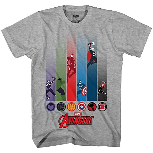 Avengers Avenge Time Hawkeye Hulk Iron Man Captain America Thor Black Widow Adult Men's Graphic T-Shirt Apparel (Heather Grey, Large)