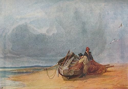 Cuadro de lienzo abstracto inspirado en la playa de Yarmouth de John Sell Cotman, 60x90cm