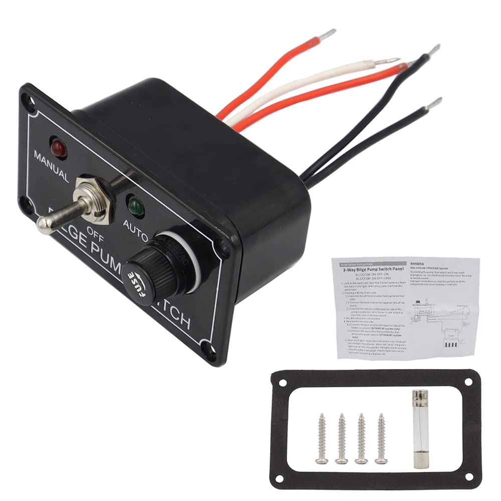 Seaflo Panneau de commutateur de Pompe de cale à 3 Voies (Automatique-arrêt-Manuel) 12v 24v Seaflo Panneau de commutateur de Pompe de cale à 3 Voies (Automatique-arrêt-Manuel) 12v 24v