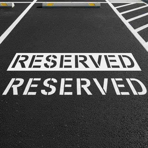 ZYIDBNG Parking Lot Stencils Reusable Waterproof PET Parking Lot Stencils for Painting Parking Lots on Asphalt Concrete and Private Driveways (Reserved Parking Stencil 12 Inch Letters)