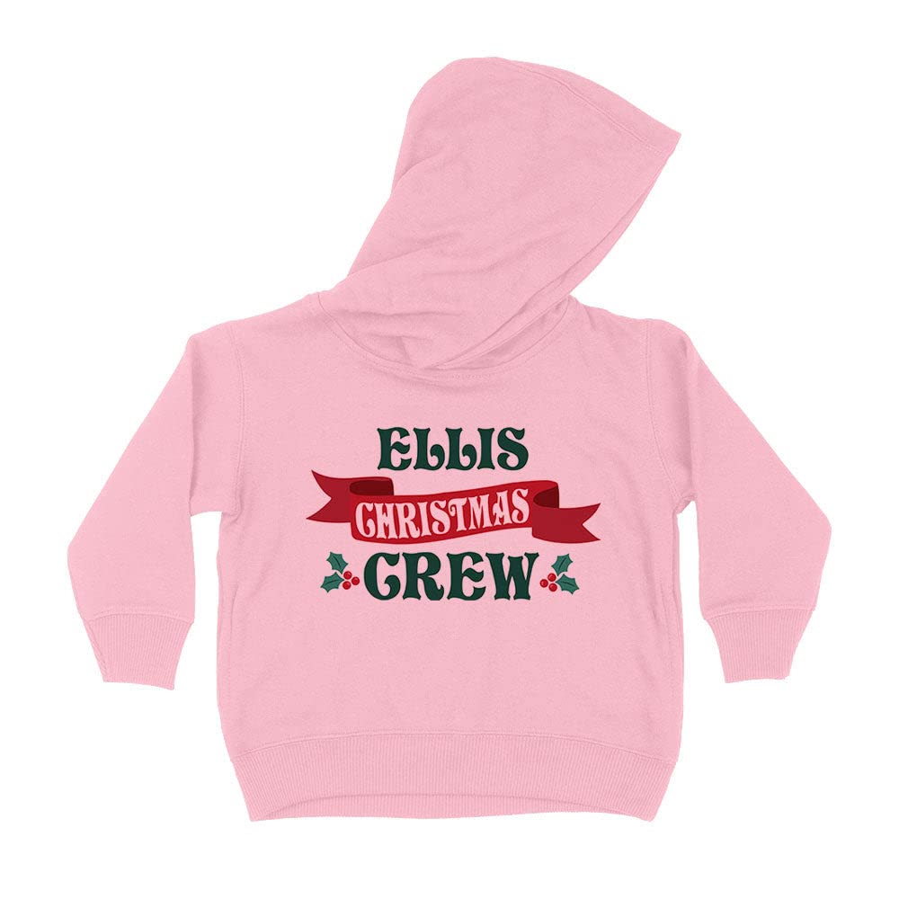 Ellis Christmas Crew Kids Hoodie Sweatshirt Toddler 2T Light Pink
