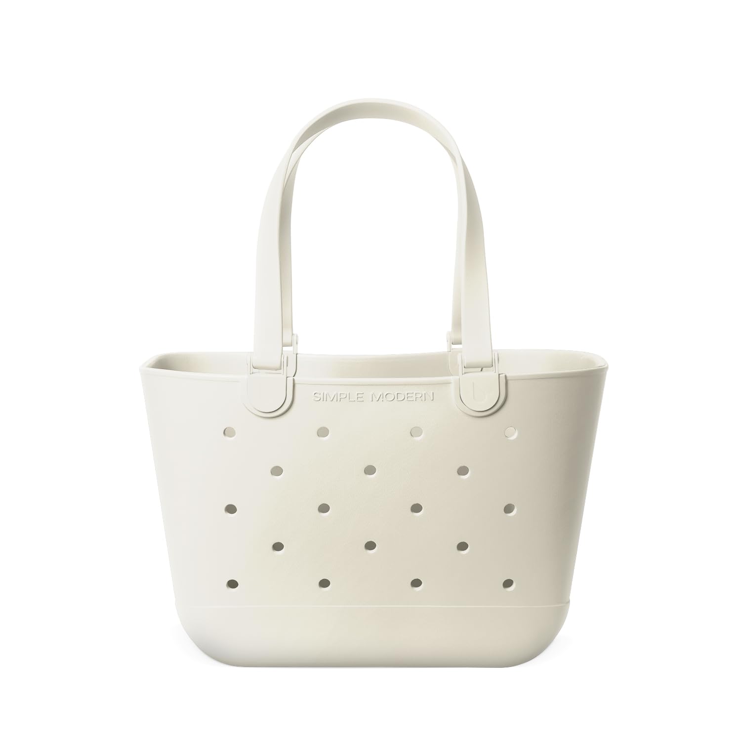 Simple Modern Beach Bag Rubber Tote | Waterproof Large Tote Bag with Zipper Pocket for Beach, Pool Boat, Groceries, Sports | Getaway Bag Collection | Cream