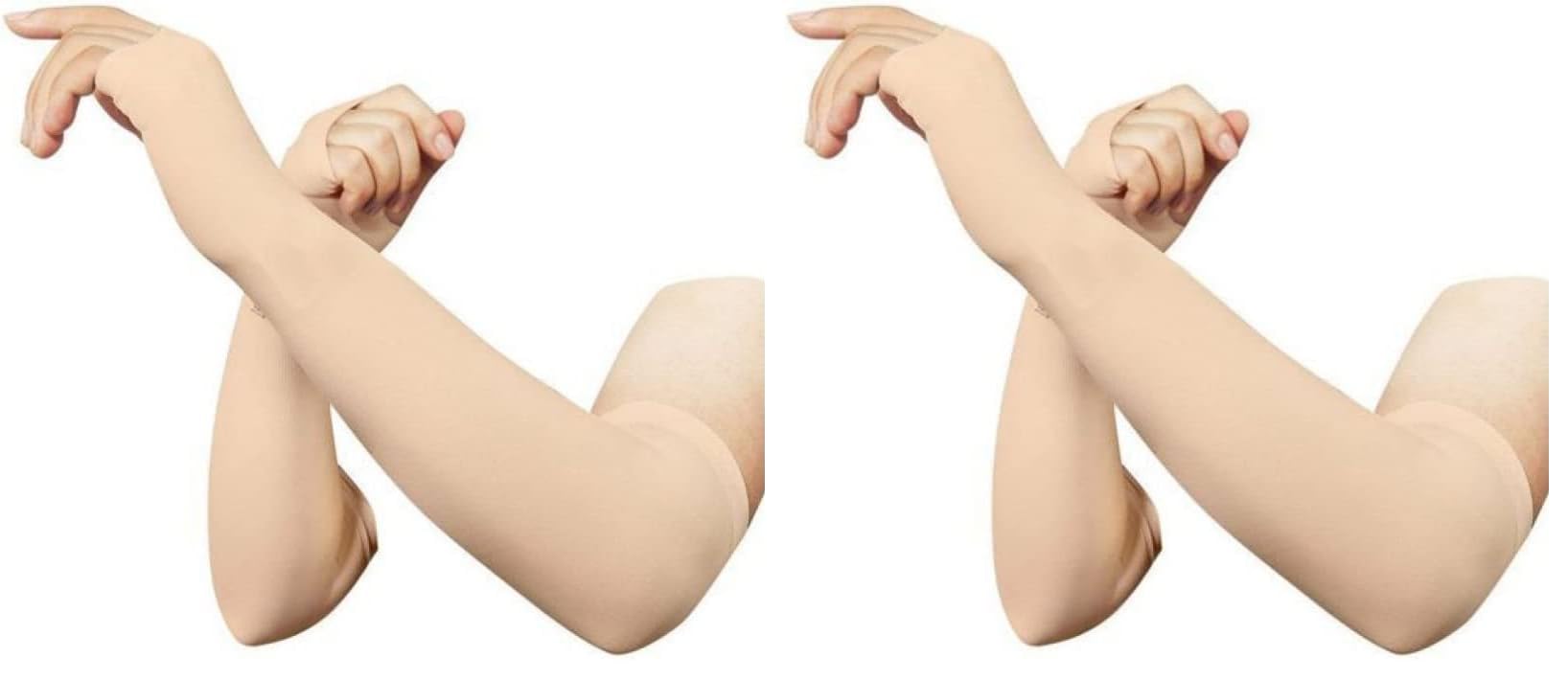 S-Sporting-Goods Arm Skin Protectors, Protective Arm Sleeve, 1 Pair UV Protection, Wicking Gloves with Finger Hole to Cover Arms for Cycling, Driving, Outdoor Sports for Men & Women, Color Skin