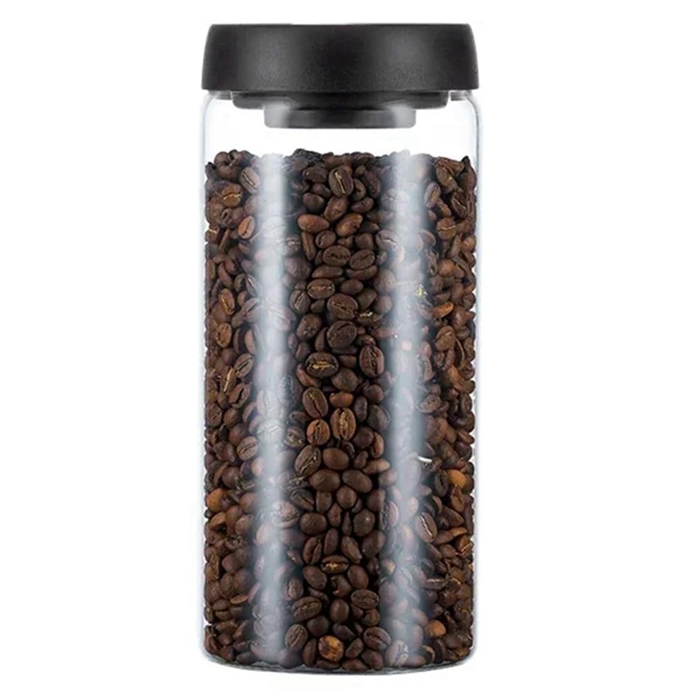 CTRLZS Vacuum Sealed Jug Coffee Beans Glass Airtight Canister Food Keep Storage Jar 1800Ml
