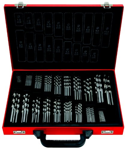 KS Tools 330.1640 HSS-R Twist Drill Bits Set, 170 pcs, 1-10mm