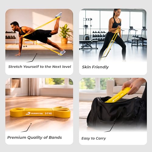 Image of Resistance Bands Set of 2 (Extra Light & Medium), Pull Up Bands for Men & Women, Exercise Bands for Strength Training, Home Workout, Gym Fitness, Stretching, Mobility, Yoga, Crossfit