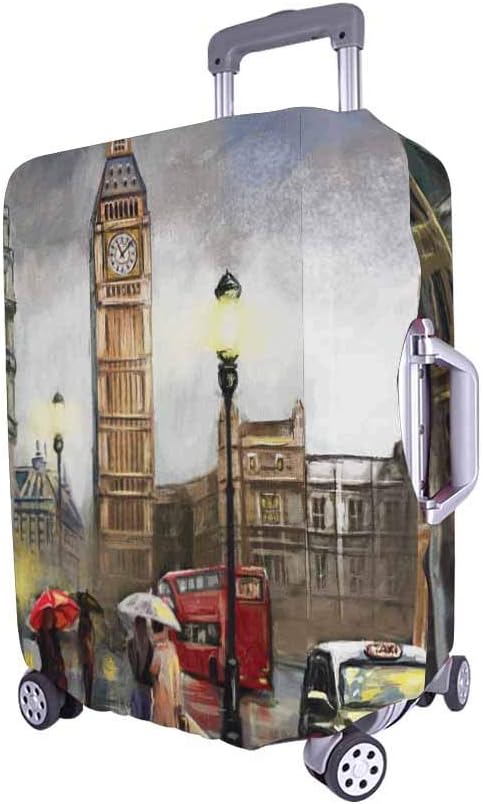 review InterestPrint Vintage London Big Ben Travel Luggage Cover Baggage Protector Suitcase Fits 26