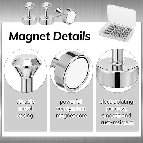 30 Stück Magnete Stark, 12 x 16 mm Neodym Magnete Extra Stark Mini Kühlschrankmagnete für Magnettafel Whiteboard Pinnwand Bürobedarf Schulbedarf Küchendekoration, Silber