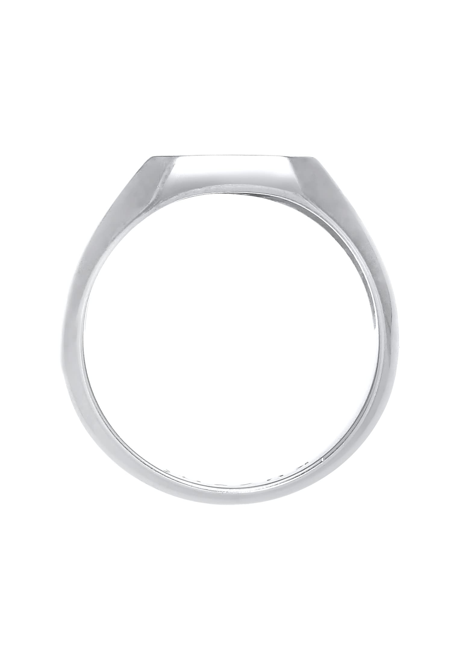 Kuzzoi Anillo de sello para hombre octágono con esmalte negro en plata de ley 925 maciza, 10 mm de ancho, anillo clásico de plata para hombre pulido en tamaño 60 – 66, 0610882720