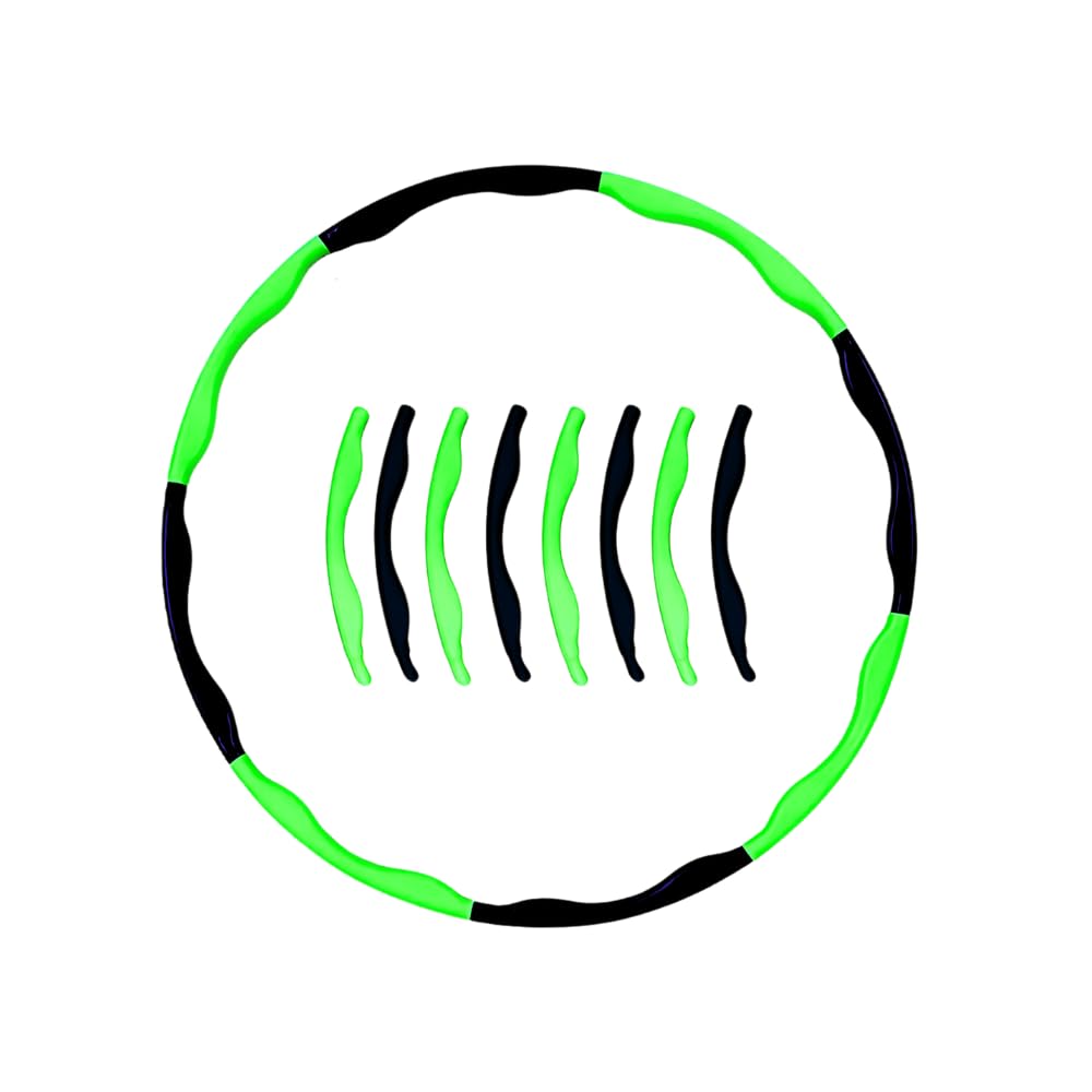 PROVERVE Hula Hoop Pack of 8 Inter-Lockable Pieces Collapsible, Kids Hula Hoop Ring, Exercise Ring for Fitness, Gymnastic and Weight Loss for Adult and Kids, Black & Green (Pack of 1) (B0DCYYY6TC) Amazon Price History, Amazon Price Tracker