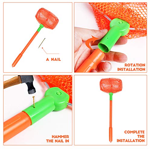 TSYAN 4 Pack Fishing Net Bug Net Catching Crab Insect Nets Beach Toys Floating Bait Butterflies Colorful Nets for Kids Outdoor Playing 16-Orange,Green