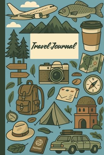 Travel Journal: A Guided Notebook for Travelers to Record Destinations, Memories, and Reflections | 6x9in. | 50 Pages