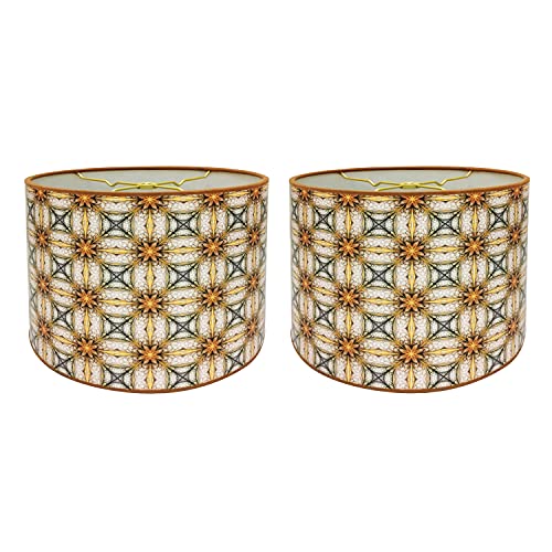 Image of Royal Designs, Inc. Trendy Decorative Handmade Drum Shade, Made in USA, 10in, HBC-8043-10-2, Sunflowers - 2 Pk