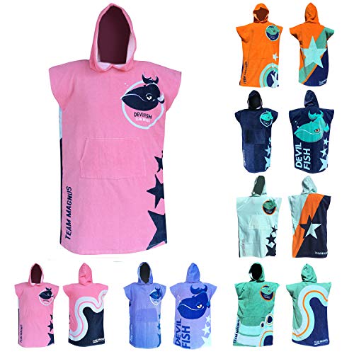 Team Magnus Poncho de Bain Fille Style Devilfish Taille Unique 120-170cm Cover