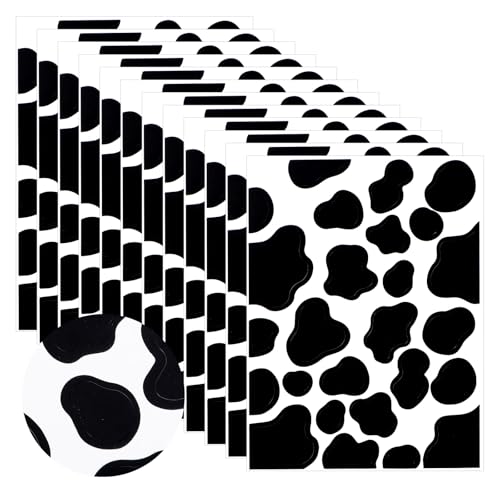 Elegaperma 312 Pcs Cow Print Stickers Waterproof Cow Print Adhesive Vinyl