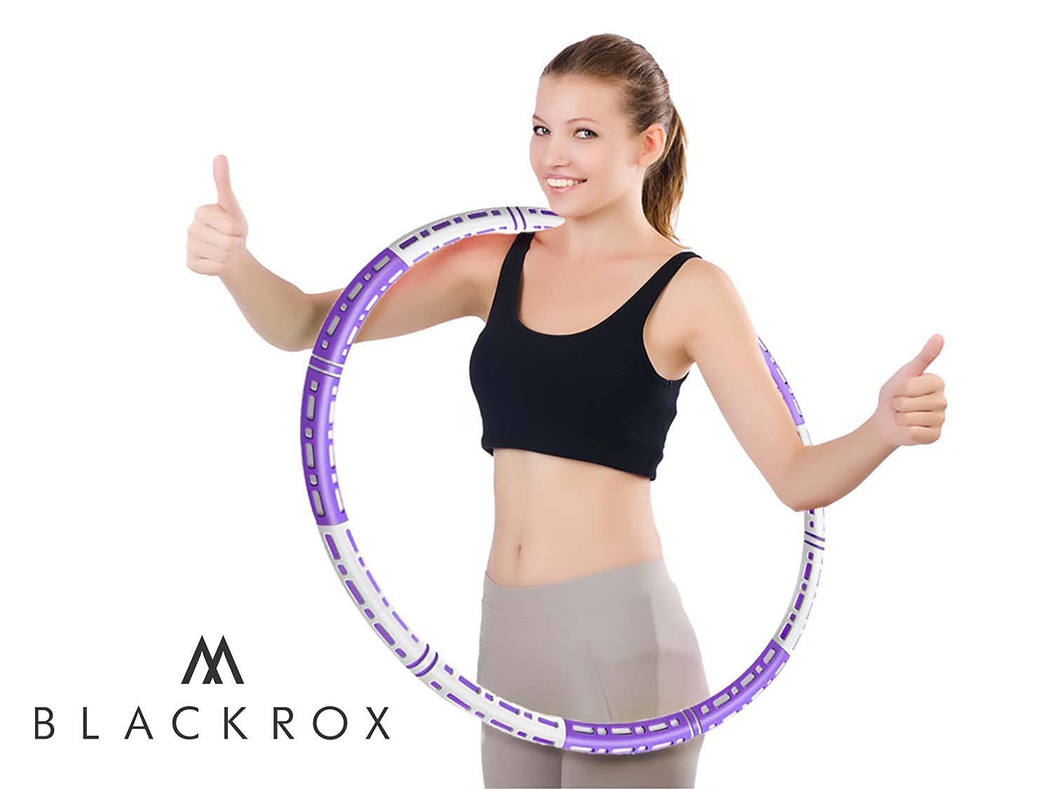 BLACKROX HOOPAROX Hula Fitness opona do fitnessu dla dorosłych, wewnętrzna stal nierdzewna, regulowana waga, redukcja ciężaru, 1,2 – 4 kg, dla początkujących, do odchudzania i masażu