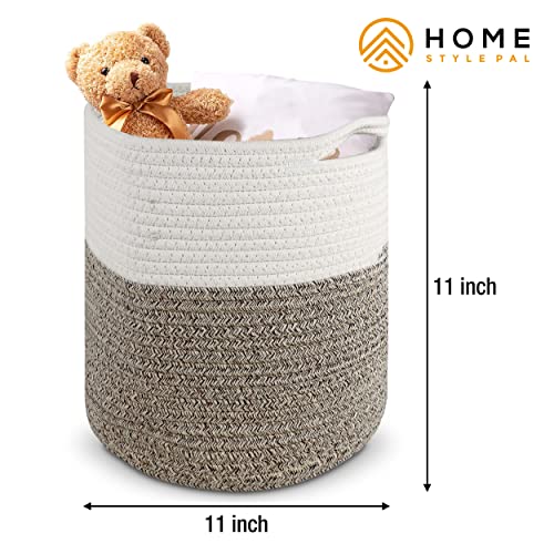 3 Pack Organizer Storage Bin 11X11X11” With Handles - Durable Woven Cotton Rope Baskets For Organizing Closets & Shelves – Dog & Cat Toy Storage Box – Small Toy Cube For Girls & Boys – Bookcase & Blanket Cubby #TOP5