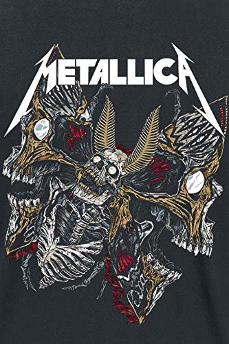 Metallica Skull Moth Uomo T-Shirt Nero M 100%
