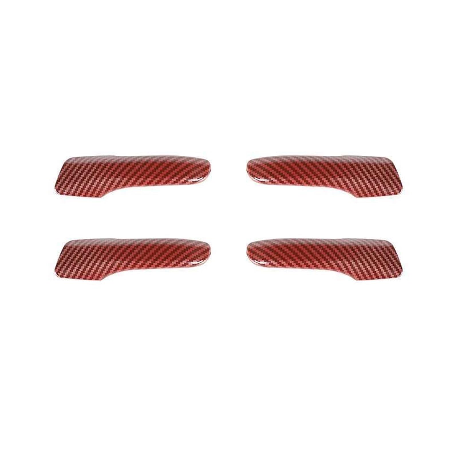 Interior Trim for Dodge for Charger for Chrysler 300C 2011-2022 Car Inner Door Handle Decoration Cover Stickers Cover Trim Sticker(Carbon Fiber red)