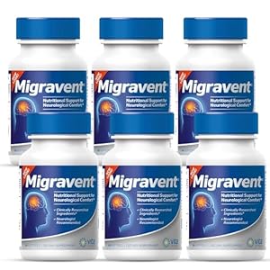Vita Sciences Migravent Migraine Relief Supplement w/Vitamin B2, Riboflavin, Magnesium, Coenzyme CoQ10, PA-Free Butterbur, Bioperine, Premium Herbal Extracts (60 Count (Pack of 6))