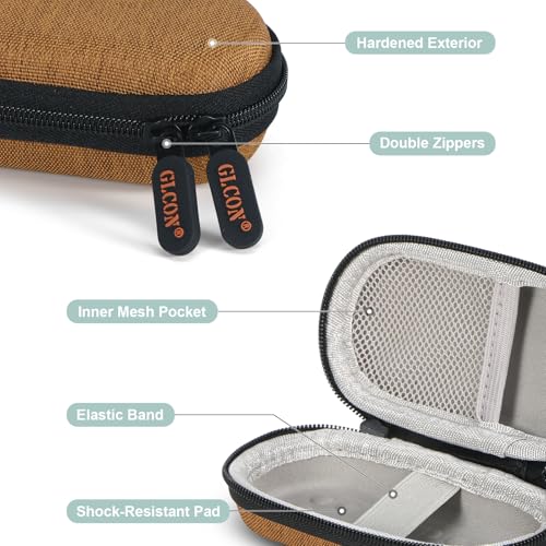 Image of Earth-Yellow Small Carrying Case for Wired Earbuds, Kardiamobile EKG Monitor 6L / 1L, Earphones, Cable - Mini Travel Case Zipper Pouch for Wireless Earbuds, Galaxy Buds, Jlab Ear Buds, Earpods, Airpods