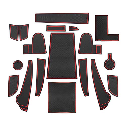 Tapis antidérapant Kona EV rouge en caoutchouc pour porte-gobelet et intérieur