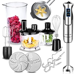 Lehmann Chopsui 1200W Multifunctionele Handblender met Turbofunctie en Snelheidsregeling, Zilver