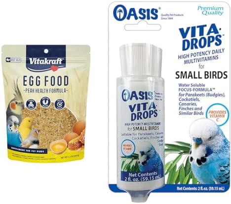 Vitakraft Bird Egg Food 1.1lb and Oasis Vita Drops 2oz Multivitam...