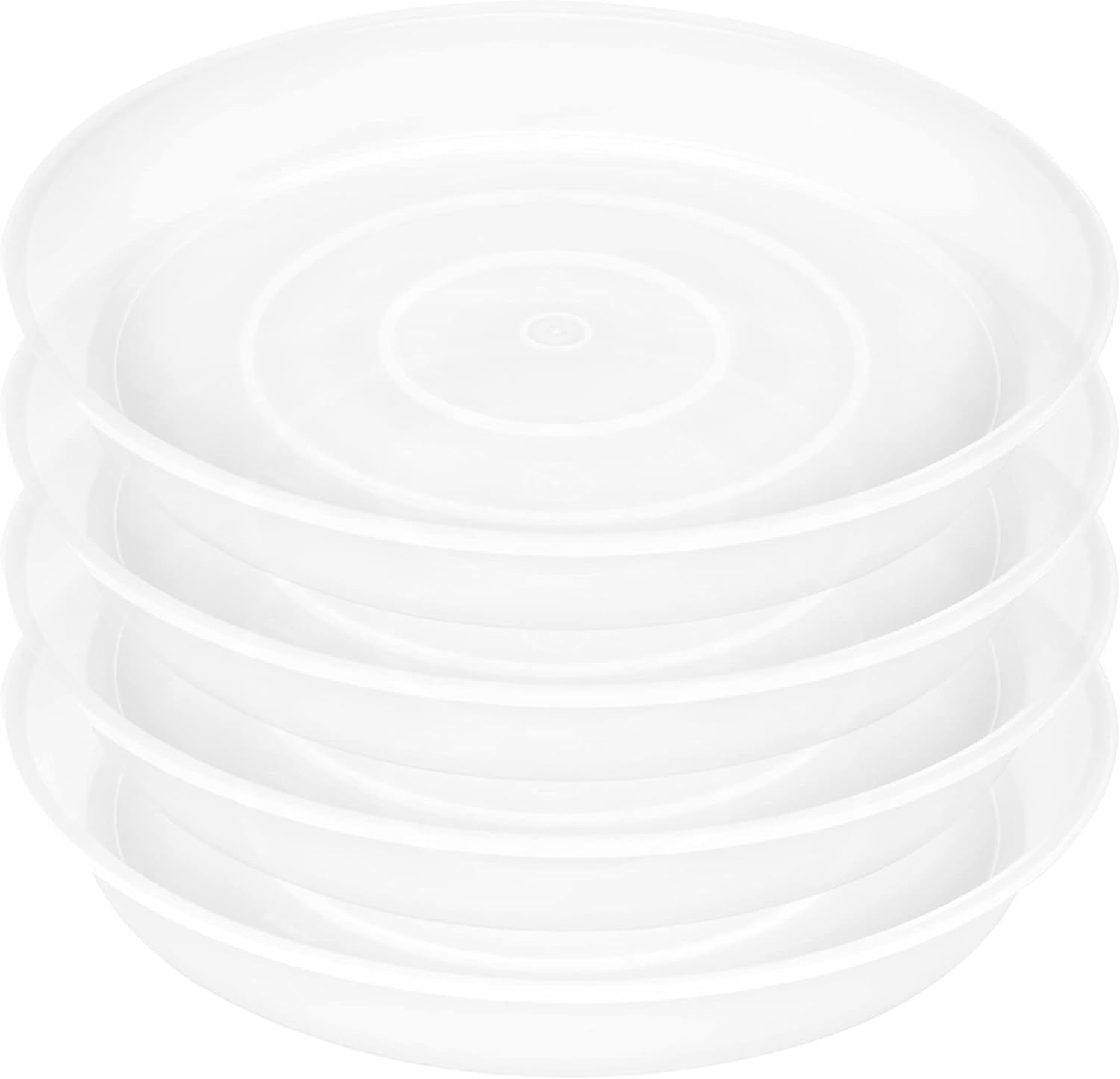 4 Pack of 16 inch Plant Saucer (13.8 Inch Base), 1.7" Depth Tray, Large Deep Garden Plastic Flower Planter Plant Trays for Indoors Outdoor Bath Bath (16", Clear) 16" (4 pack) Clear