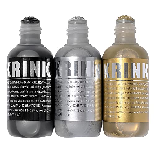 Krink K-60 Paint Markers, Set of 3 Metallic (K60-3pkMetallic)