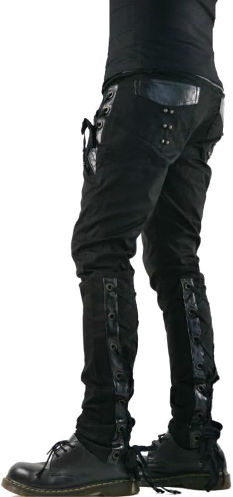 Lip Service Gothic Steampunk Punk Rocker Biker Moto Lace Up Jeans Pants