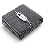 Elektrische Heizdecke 180x130cm, professionelle elektronische Temperaturregelung große Heizdecke, leicht & weich, 4 Heizstufen & 6H Abschaltautomatik, abnehmbarer Schalter, waschbar