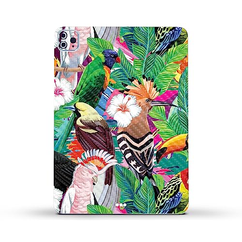 Image of MightySkins Carbon Fiber Skin Compatible with Apple iPad Pro 11 inch M2 4th Gen (2022) Full Wrap Kit - Tropical Paradise | Protective, Durable Textured Carbon Fiber Finish | Made in The USA