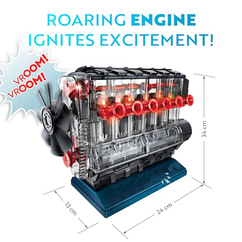 Image of Playz V8 Combustion Engine Model kit that Works with Inline 6 Model Engine kit for Adults and Kids