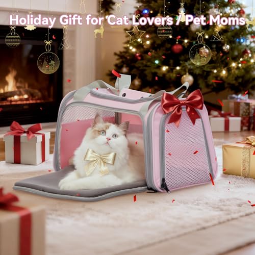 Image of Petsfit Cat Carrier Airline Approved, 17.5x10.5x10.5 in, Pink
