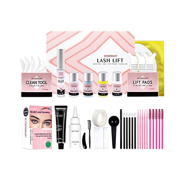 Lash Lift and Black Kit, Professional Eyelash Perm Kit and Black Eyelash & Eyebrow Set 3 in 1, Quick Lifting & Voluminous Coloring with Complete Tools Christmas Gifts for Women Salon Grade Home DIY