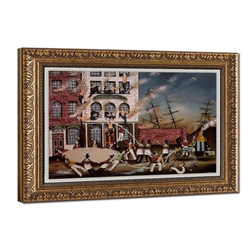 Impression sur toile Fire at Mermaid Inn pour sublimer votre décoration de bureau