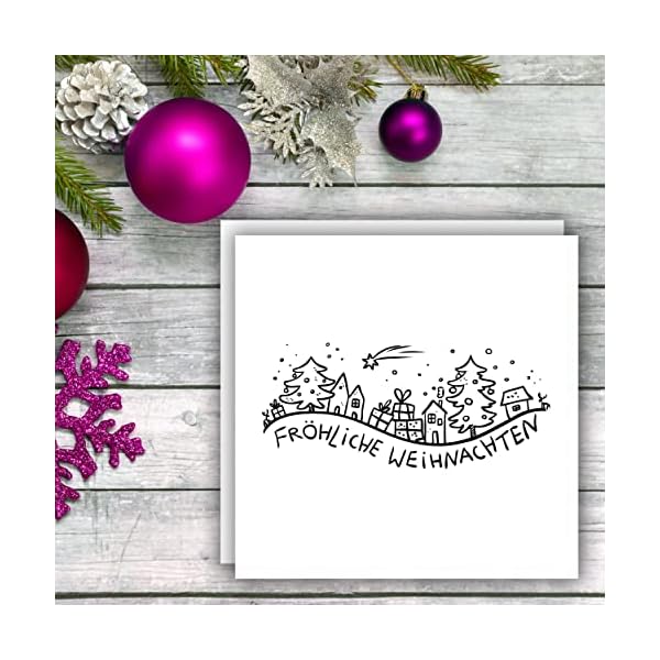 NEWSTAMPS Stempel Fröhliche Weihnachten 04 Motivstempel groß aus Holz & Gummi zum Karten basteln, Holzstempel… – Bild 8