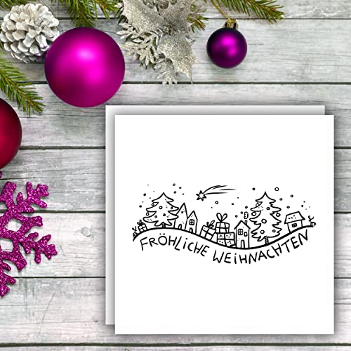 NEWSTAMPS Stempel Fröhliche Weihnachten 04 Motivstempel groß aus Holz & Gummi zum Karten basteln, Holzstempel… – Bild 8