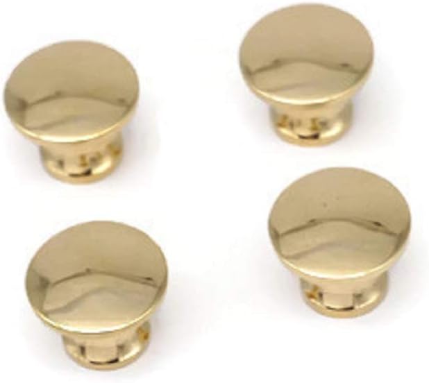 Restore Hardware 4 Small Knobs Solid Polished Brass Miniature Drawer